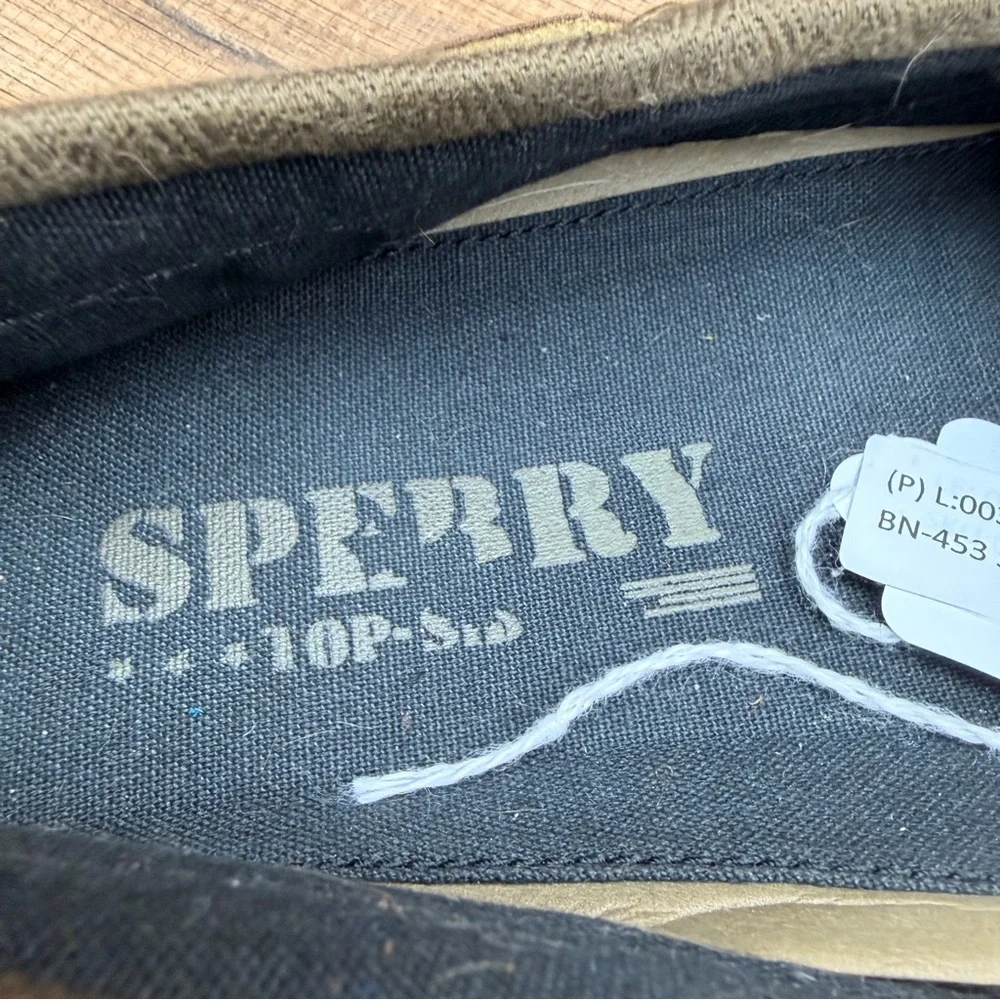 Sperry Top Men's Size 12 Canvas Boat Shoes in Olive Green olive green canvas